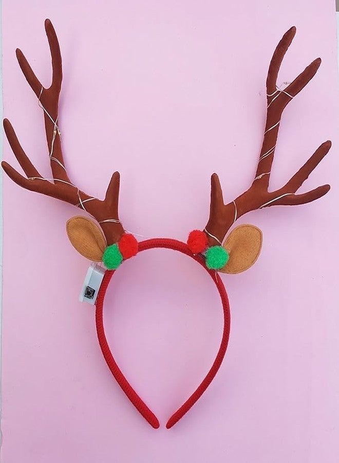 Partunay 1 Pcs Light Led Big Reindeer Antlers Hairband Christmas Headbands Christmas Costume for Kids Adults Christmas Xmas Props Party Favor Christmas Xmas Celebration - Image 3